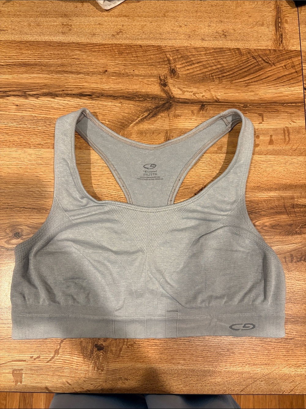 Champion Gray High-Impact Racerback Sports Bra